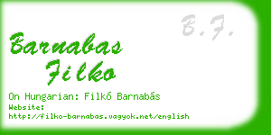 barnabas filko business card